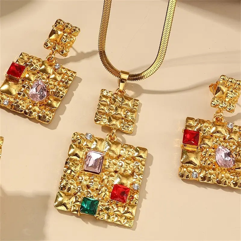 Majestic Mosaic Golden Jewelry Set