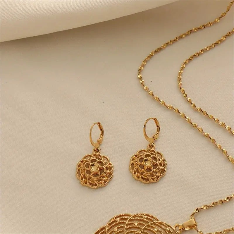 Golden Mandala Bloom Jewelry Set