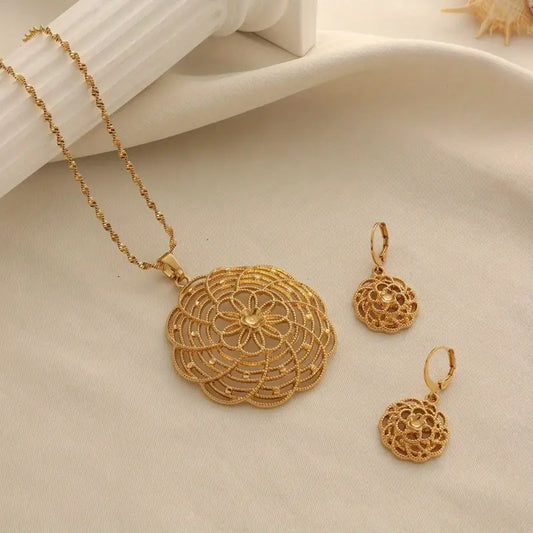 Golden Mandala Bloom Jewelry Set